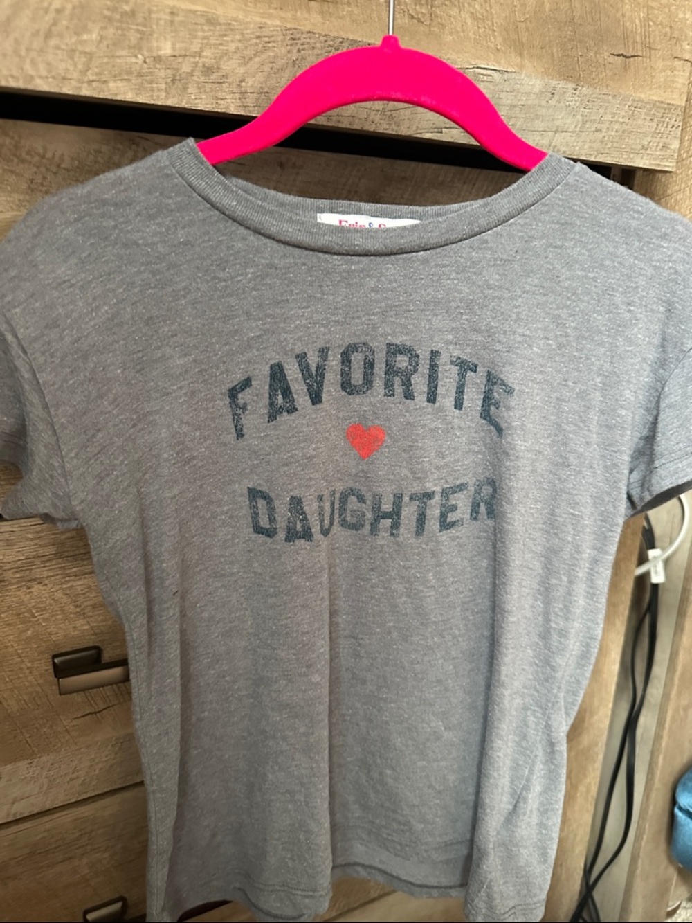 Favorite Daughter Gray Tee with Red Heart